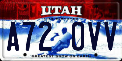 UT license plate A720VV