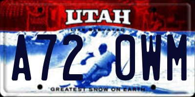 UT license plate A720WM