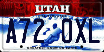 UT license plate A720XL
