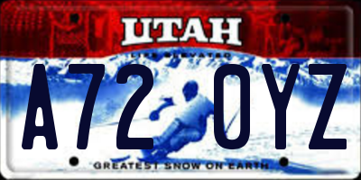 UT license plate A720YZ