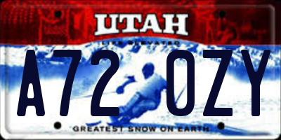 UT license plate A720ZY