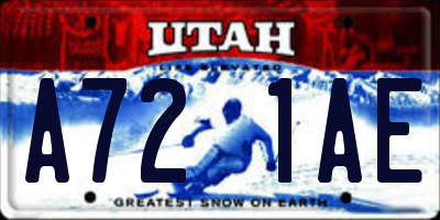 UT license plate A721AE