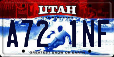 UT license plate A721NF