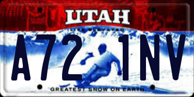 UT license plate A721NV