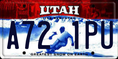 UT license plate A721PU