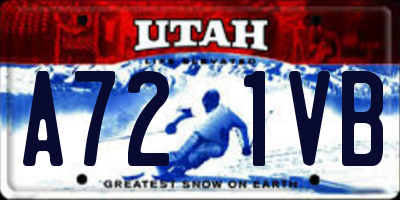 UT license plate A721VB