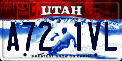 UT license plate A721VL