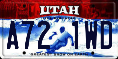 UT license plate A721WD