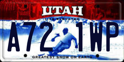 UT license plate A721WP