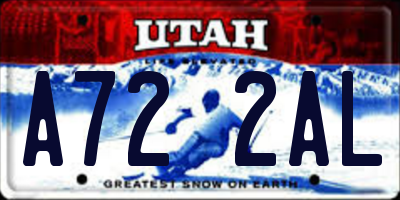 UT license plate A722AL