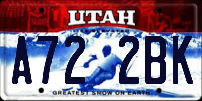 UT license plate A722BK