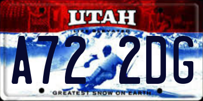 UT license plate A722DG