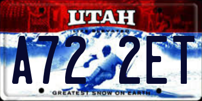 UT license plate A722ET