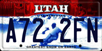 UT license plate A722FN
