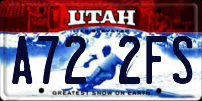 UT license plate A722FS