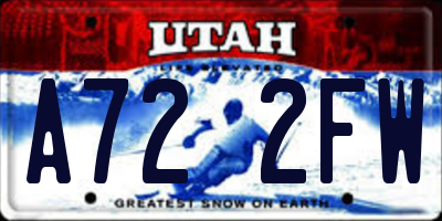 UT license plate A722FW