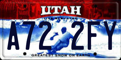 UT license plate A722FY