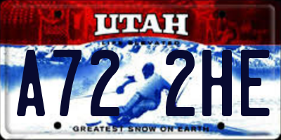 UT license plate A722HE