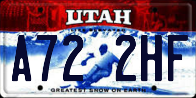 UT license plate A722HF