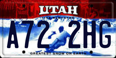 UT license plate A722HG