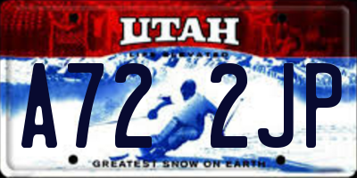 UT license plate A722JP
