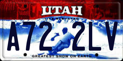 UT license plate A722LV