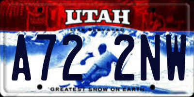 UT license plate A722NW