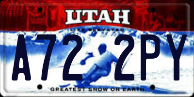 UT license plate A722PY