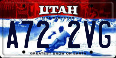 UT license plate A722VG