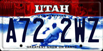UT license plate A722WZ
