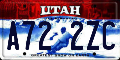 UT license plate A722ZC
