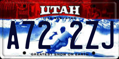 UT license plate A722ZJ