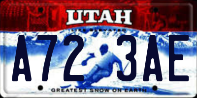 UT license plate A723AE