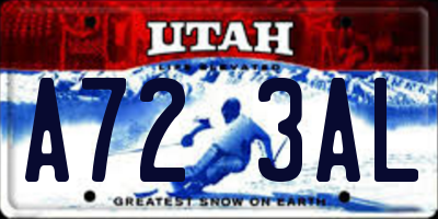 UT license plate A723AL