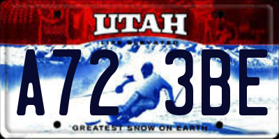 UT license plate A723BE