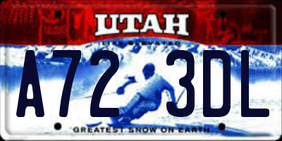 UT license plate A723DL