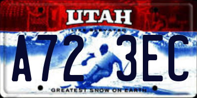 UT license plate A723EC