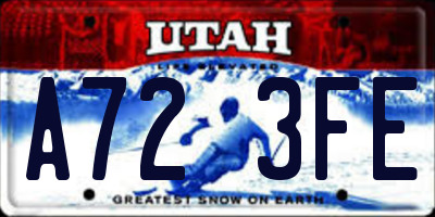 UT license plate A723FE