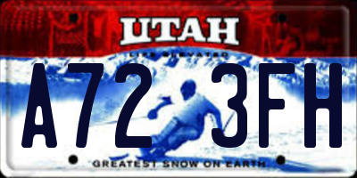 UT license plate A723FH