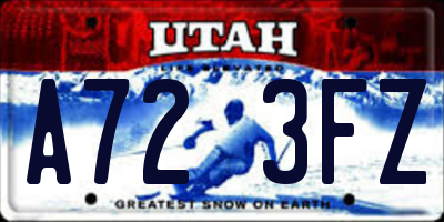 UT license plate A723FZ