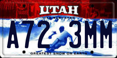 UT license plate A723MM