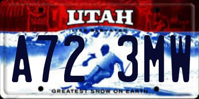 UT license plate A723MW