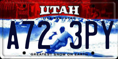 UT license plate A723PY