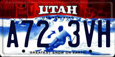 UT license plate A723VH