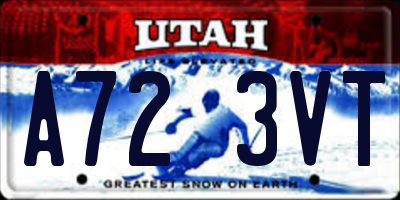 UT license plate A723VT