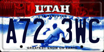 UT license plate A723WC