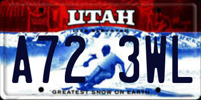UT license plate A723WL