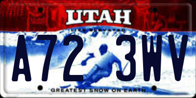 UT license plate A723WV