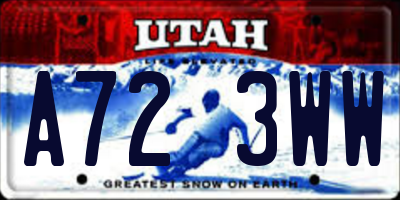 UT license plate A723WW