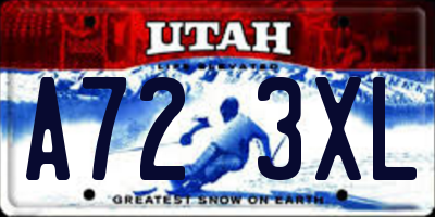 UT license plate A723XL